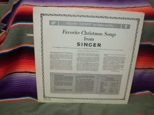 Favorite Christmas Songs From Singer ￼(1964 Vinyl) Vintage Christmas Record