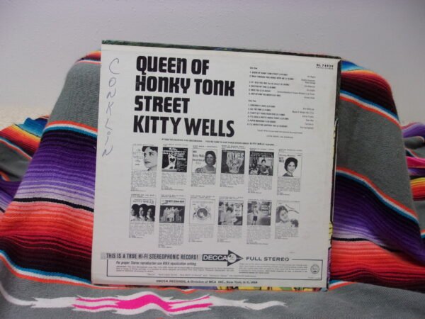 Kitty Wells - Queen Of Honky Tonk Street; 12"/33 LP Vinyl, #DL 4929