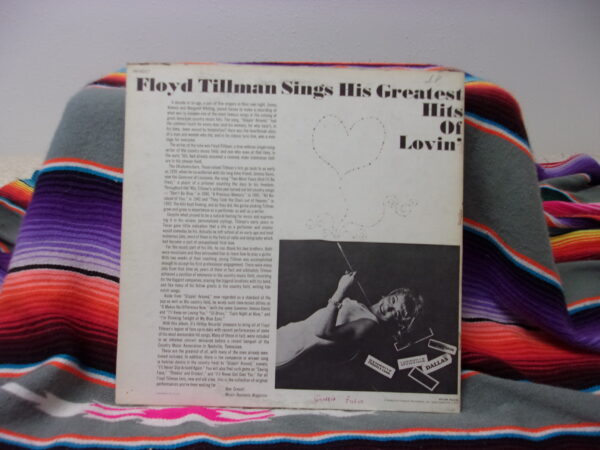 Floyd Tillman Sings His Greatest Hits Of Lovin' Vinyl Record JM-6017