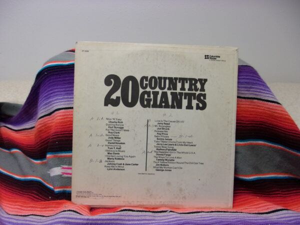20 COUNTRY GIANTS ALBUM COLUMBIA DOUBLE LP Johnny Cash George Jones Marty Robbin