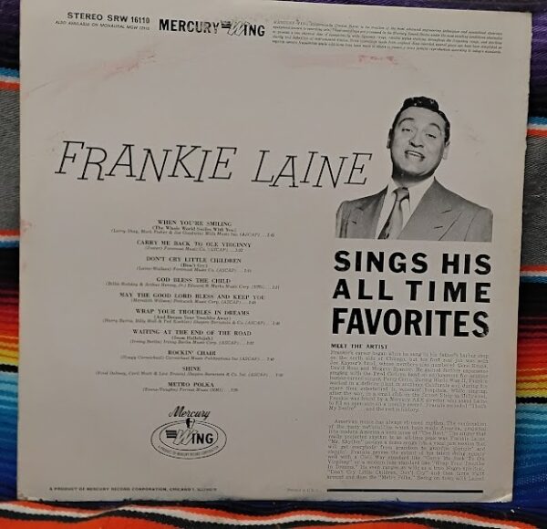 Frankie Laine Sings his All Time Favorites Vinyl LP Record Album