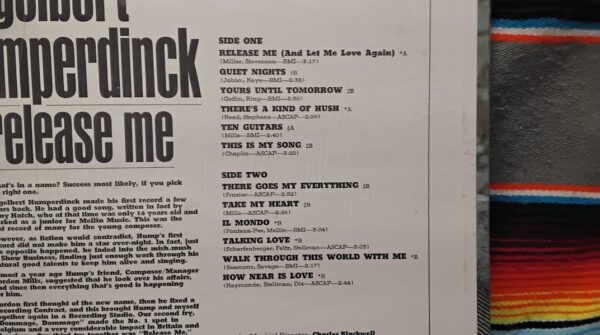 Engelbert Humperdinck – Release Me - 1967 - Parrot PAS 71012 Vinyl LP