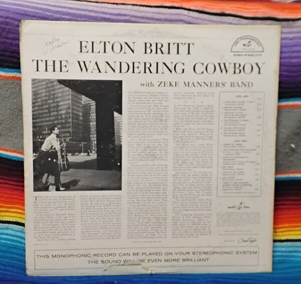 Elton Britt : The Wandering Cowboy -1959- ABC 293